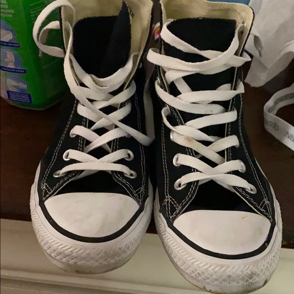 Black high top converse